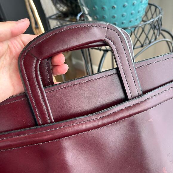 Vintage Maxine Richardson leather burgundy portfolio briefcase USA made - Picture 4 of 15